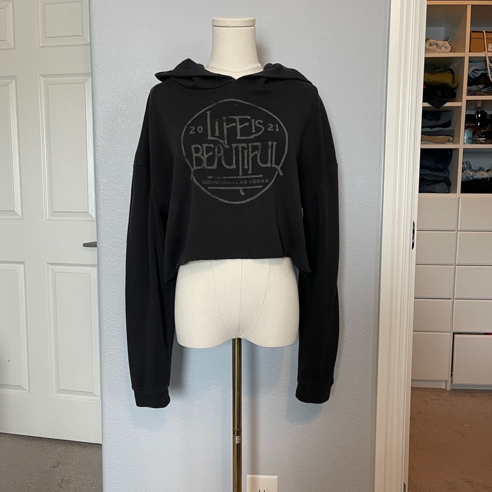 Life Is Beautiful 2021 Cropped Hoodie Sweater Size M